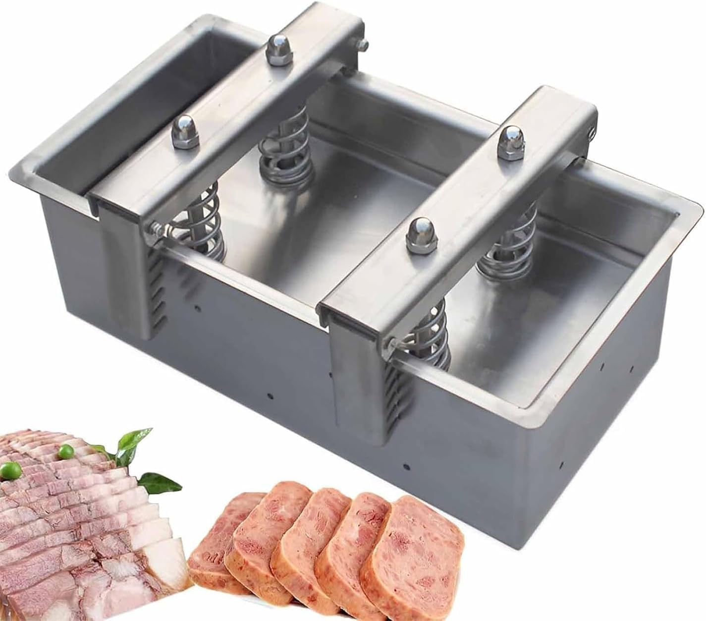 Fleischpresse aus Edelstahl – robustes Werkzeug für perfekte Burger und Delikatfleisch, Druckfeder und abnehmbarer Boden, ideal zum Pressen von 4 kg Fleisch