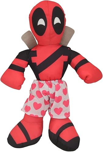 Deadpool - Peluche de personaje con licencia de 14 pulgadas (Deadpool de 14 pulgadas, diseño de corazón boxers)