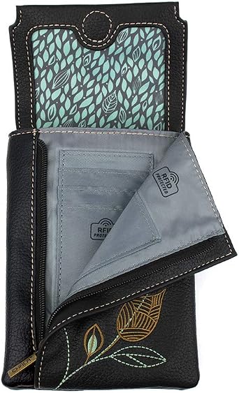 CHALA RFID Criss Crossbody Cell Phone Purse - Women Faux Leather Xbody Handbag with Adjustable Strap