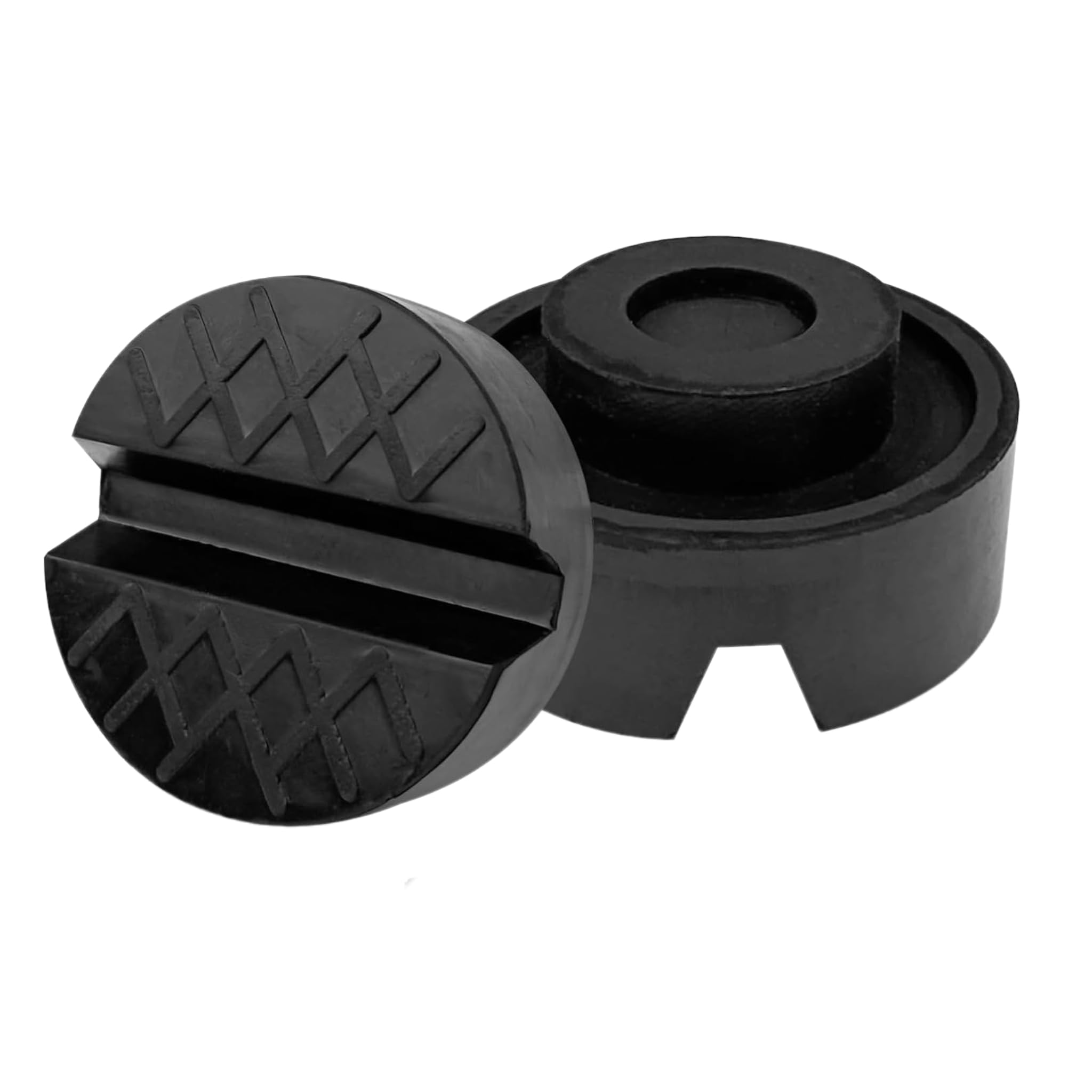 2 Stück Wagenheber Gummiauflage, Universelle Gummiauflage für Fahrzeugheber, Gummiblock Hebebühne Wagenheber Auflage, Gummi Jack Pad für Rangierwagenheber Unterstellbock, (65mm, Schwarz)