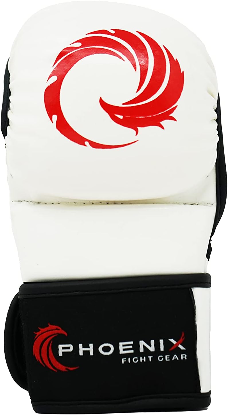 Kids Champion MMA Gloves, Gear for Boxing, Sparring, MMA, Mixed Martial Arts Sports, Taekwondo. Karate, Junior Training Glove, Kids Sizes X-Small, Small, Medium, Large, Gloves in Black and White