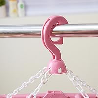 Vista 4 de Plegable Antideslizante 32 Clips Ropa Interior Toallas Calcetines Ropa Lavandería Percha Rosa
