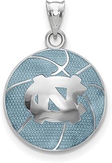 LogoArt Logo Art Sterling Silver North Carolina Tar Heels Enameled Basketball
