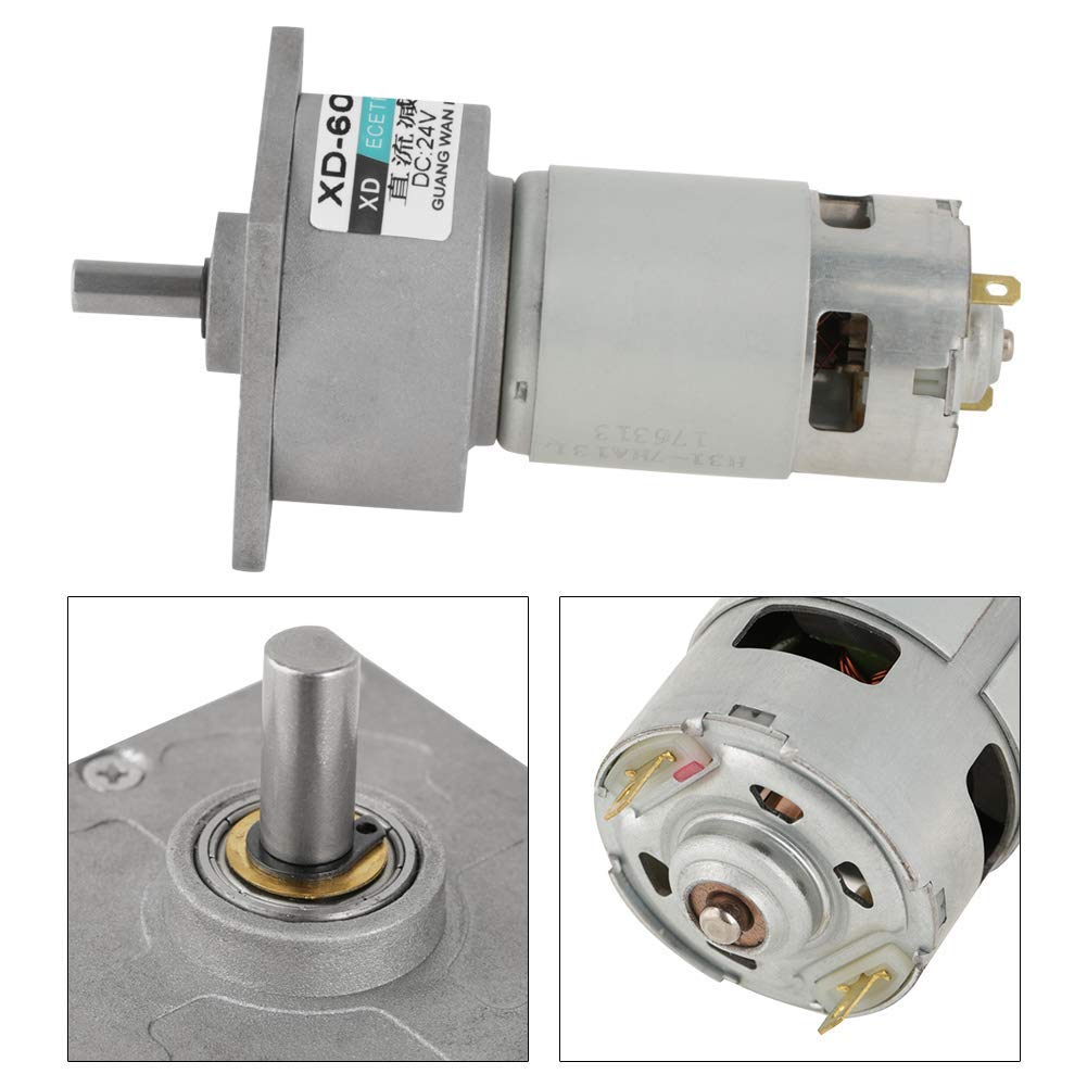 5 bis 600 U/min Drehzahlbereich Getriebemotor Gleichstrom 12V/24V 35W Rechtslauf und Linkslauf Mikro hohes Drehmoment (12V 30RPM)