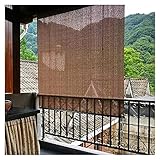 XJJUN Außenrollo, 90% UV-Beständigkeit Außensonnenschutz Atmungsaktiver Stoff Sichtschutz, Für Balkon Terrasse Garten (Color : Brown, Size : 0.9x3m)