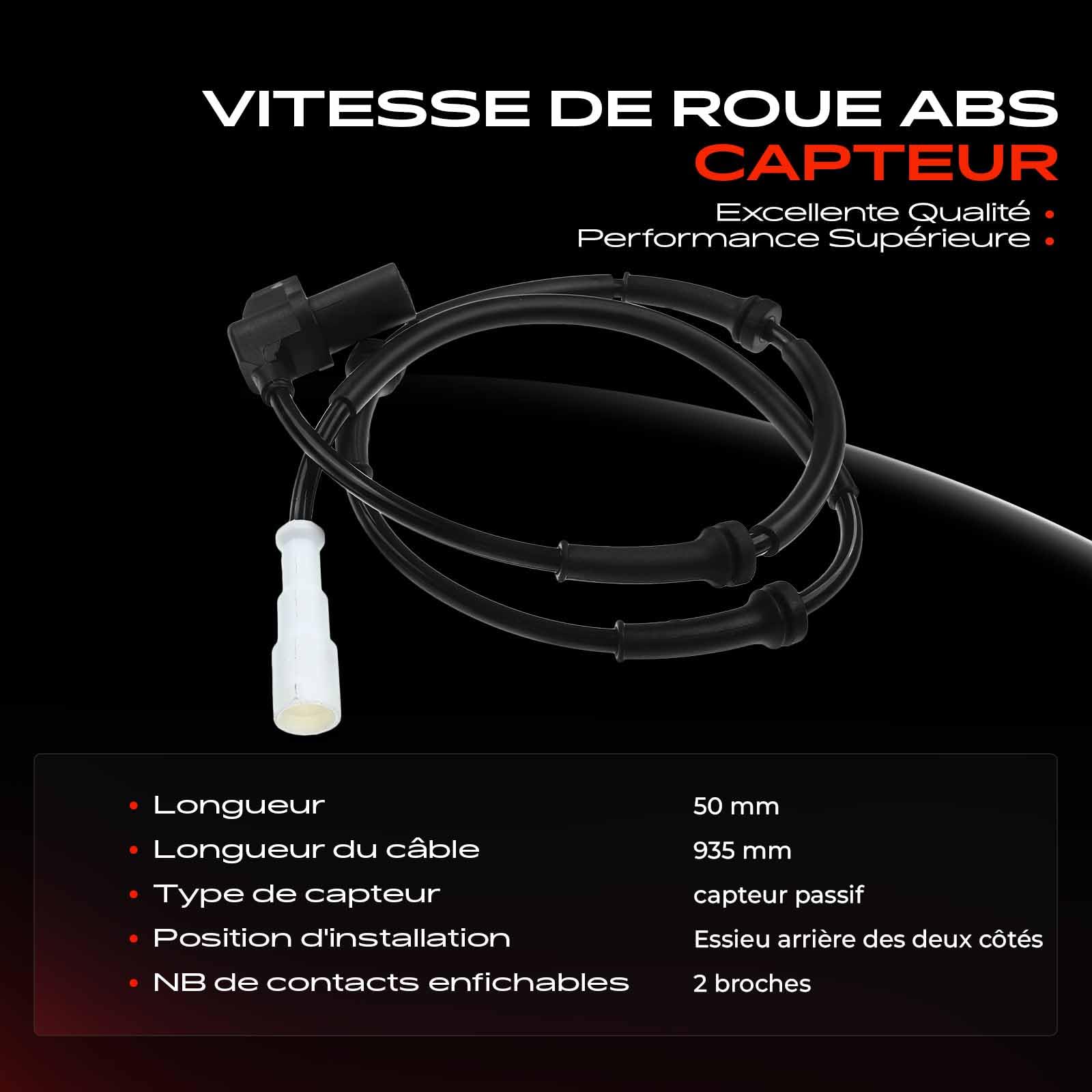 Frankberg Capteur ABS Compatible avec Kangoo KC0/1 Kangoo Express FC0/1 Remplacer# 30696,8200058187