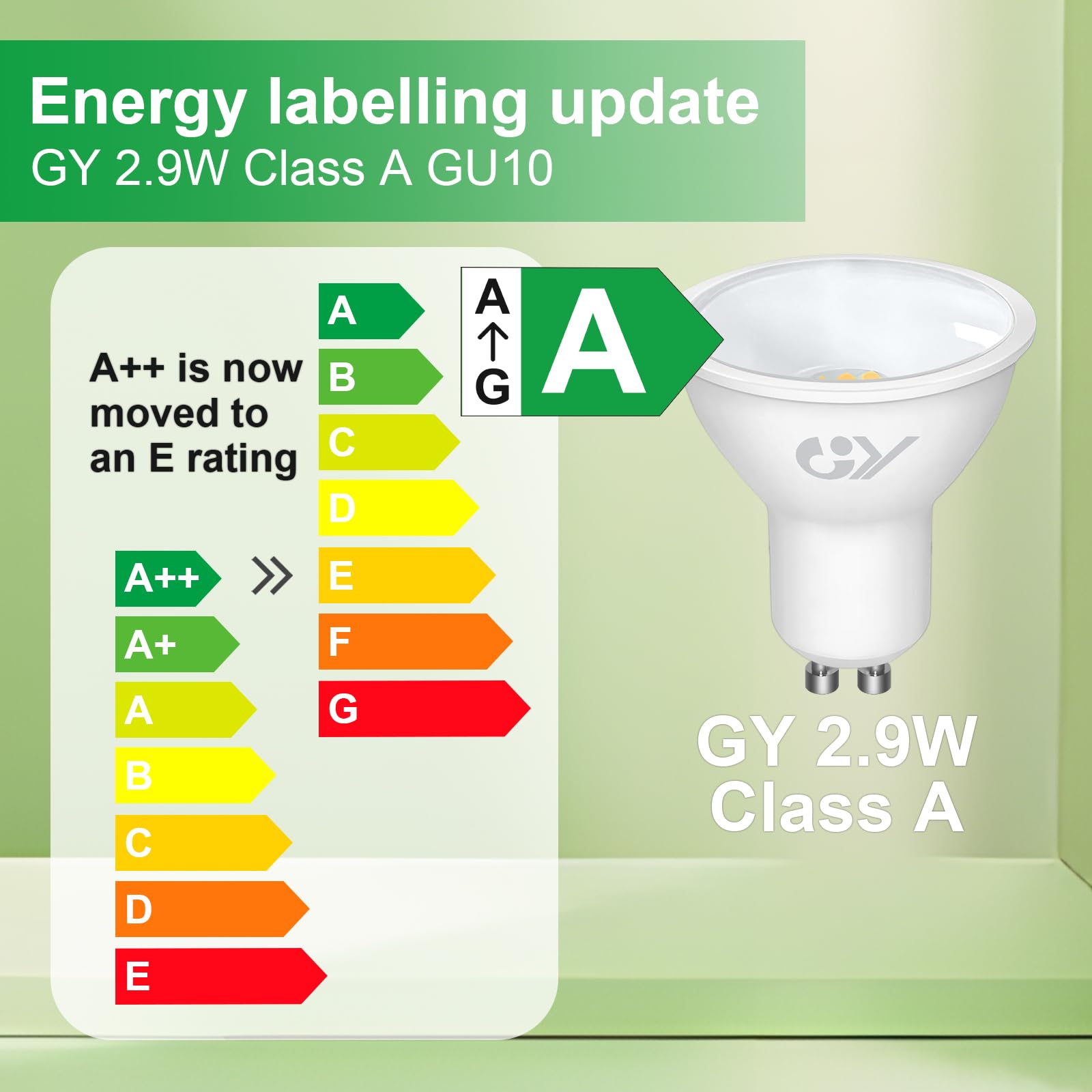 GY Lampadina LED GU10, 2.9W equivalente a una lampadina da 50W, Lampadine led GU10 4000K Bianco Naturale, 520Lumen, Angolo di illuminazione 110°, Attacco GU10 lampada, Non dimmerabile