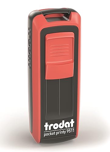 Rojo 9511 - Sello de bolsillo con logotipo medicinal y texto personalizado