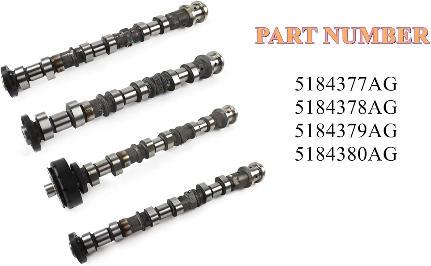 4pc/Set Camshafts Rockers Lifters Kit Compatible with 2011-2016 Compatible with Jeep Compatible with Dodge Compatible with RAM 3.6L V6 Engine Parts 5184377AG 5184378AG 5184379AG 5184380AG