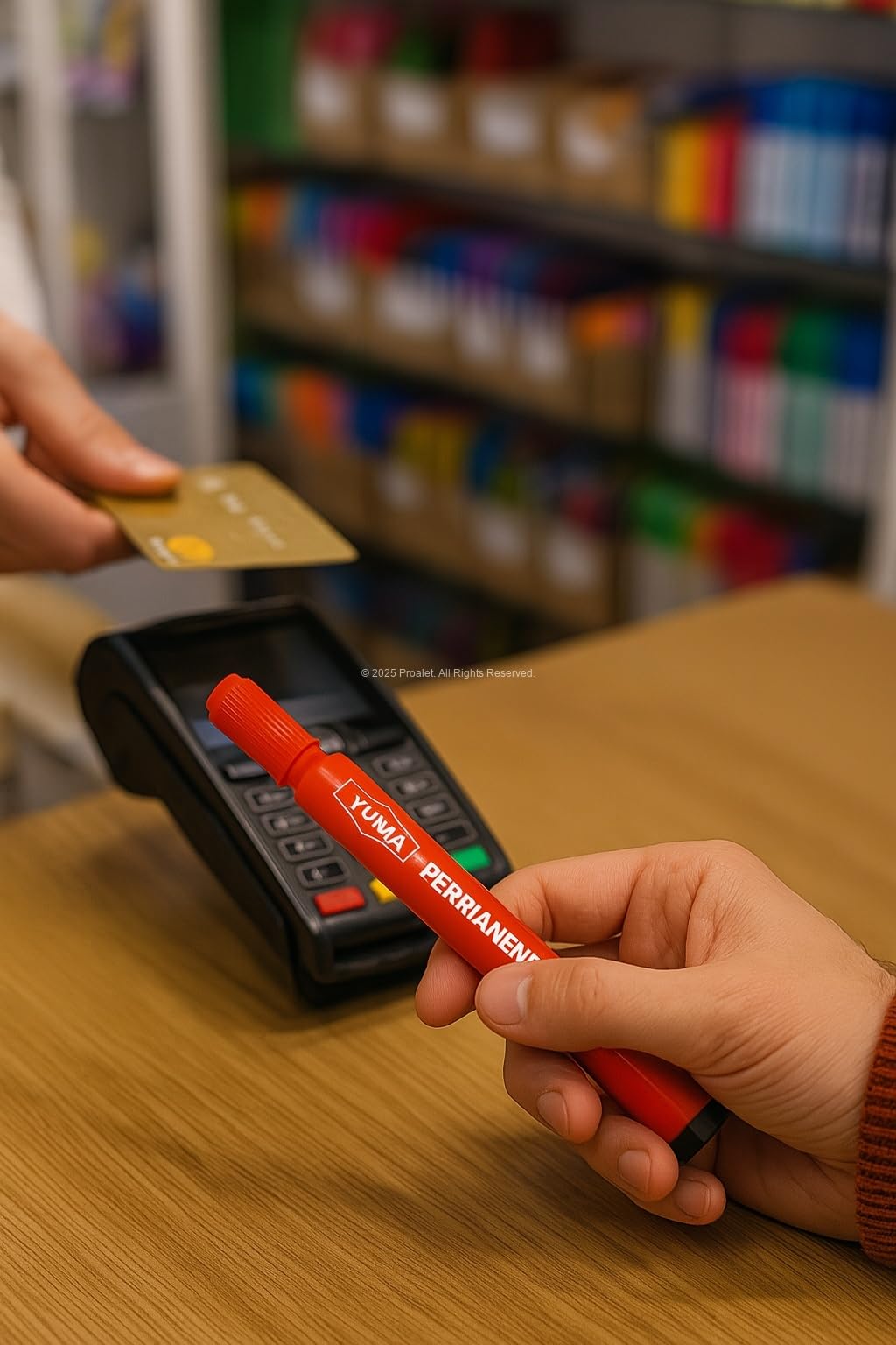 Proalet Yuma Koli Kalemi, Alkol Bazlı Mürekkep, 3 mm Yuvarlak Uçlu, Permanent Marker, Tüm Yüzeyler İçin, Suya Dayanıklı, Hızlı Kuruyan, Endüstriyel Kalem (Kırmızı, Adet, 1)