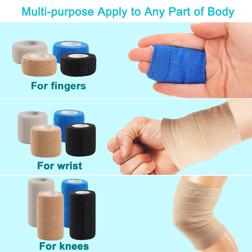 1/6/10PCS Deportes Autoadhesivo Vendaje elástico Envoltura Cinta cohesiva transpirable para lesiones Dedo Muñeca Tobillo-Federación de Rusia, Azul 10 rollos, 10 cm x 4,5 m