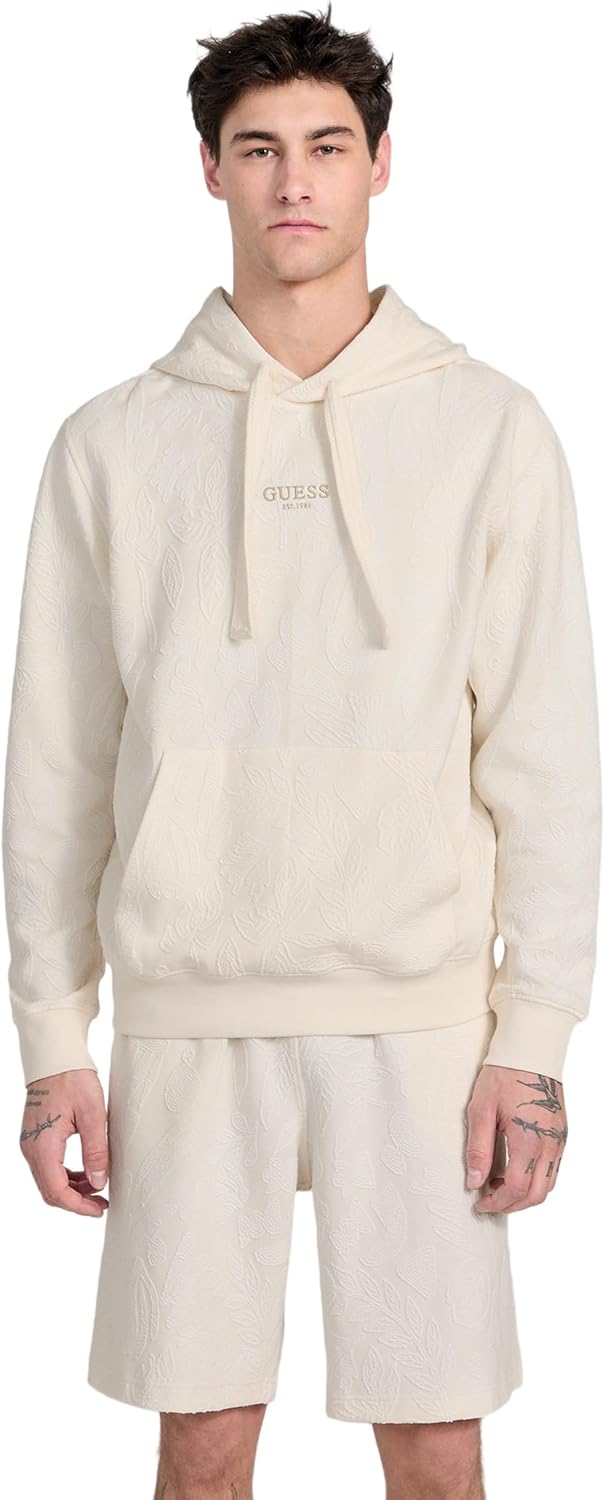 GUESS Men's Eco Jacquard Hoodie Sweater