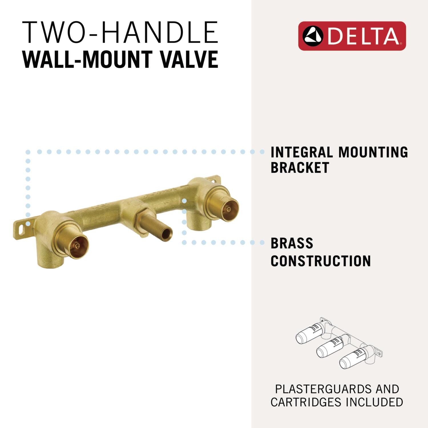 Delta musluk R3500-WL Rough duvar askısı banyo
