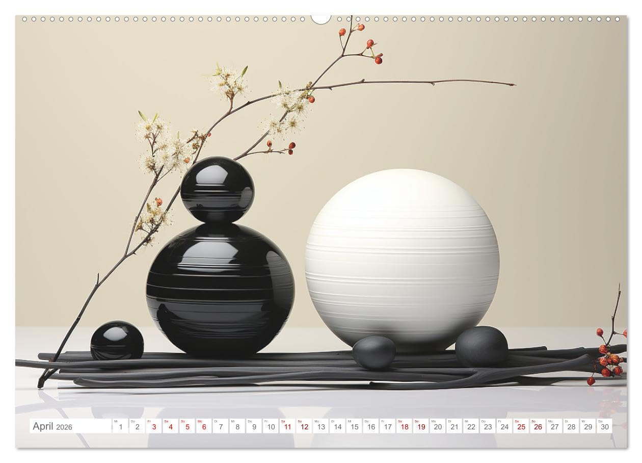 Zen (hochwertiger Premium Wandkalender 2026 DIN A2 quer), Kunstdruck in Hochglanz: Harmonische Zen-Bilder für Geist und Seele - KI generiert (CALVENDO Gesundheit)