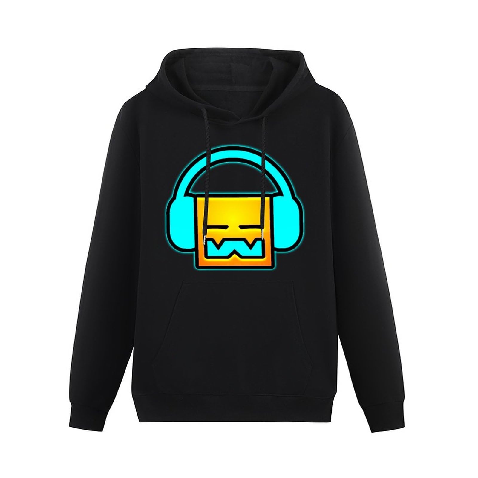 Kid'S Dj Geometry Dash Long Sleeve Mens Hoody With Pocket Sweatershirt, Hoodie Size M Black