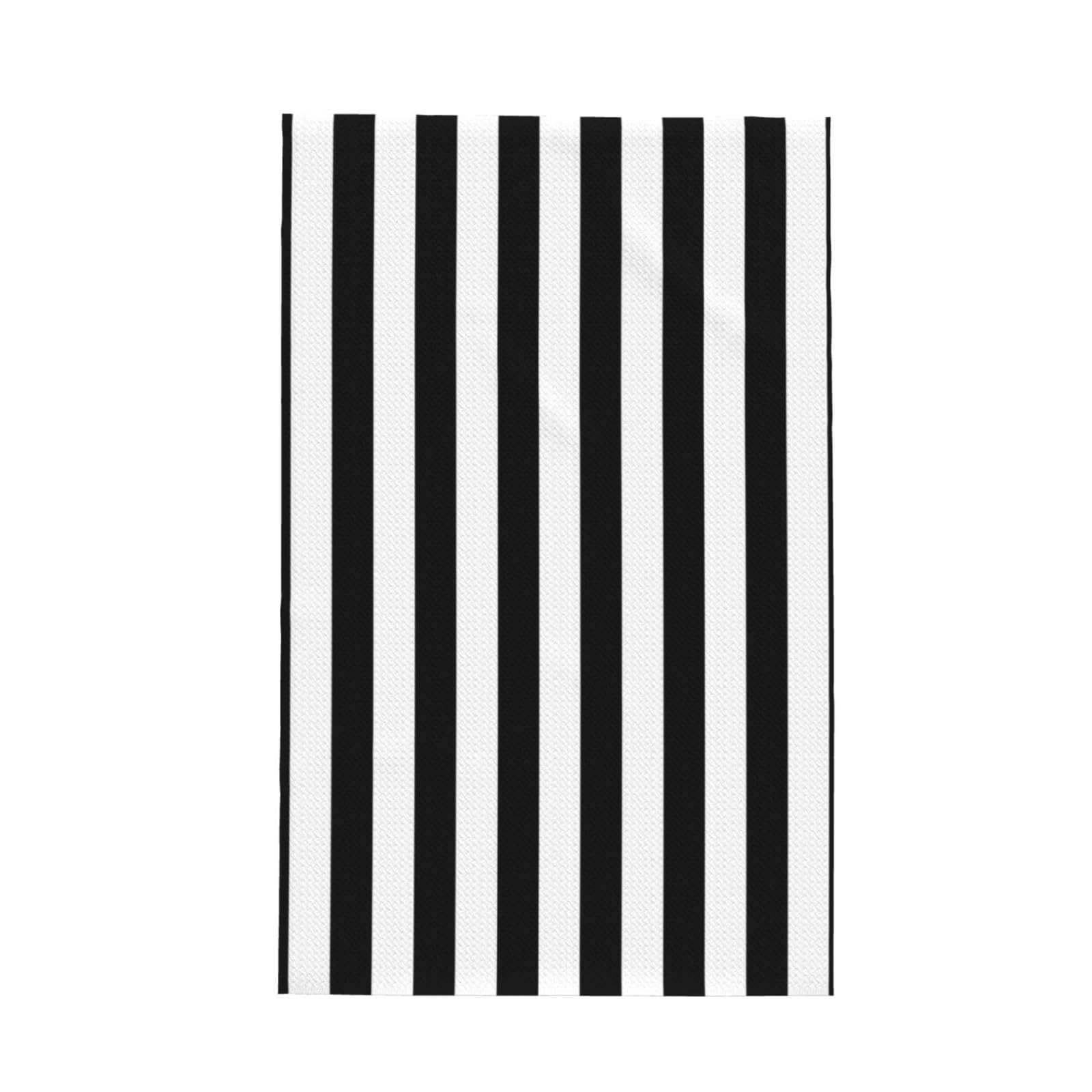 Samlng Black & White Stripe Waffle Kitchen Towel Set - Tea Towels With Hanging Loop - Ideal For Bathroom, Household Chores, And Décor