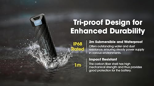 Miniatura 7 de Nitecore Batería de carbono 6K USB-C recargable ligera 6000mAh impermeable banco de energía etiqueta engomada