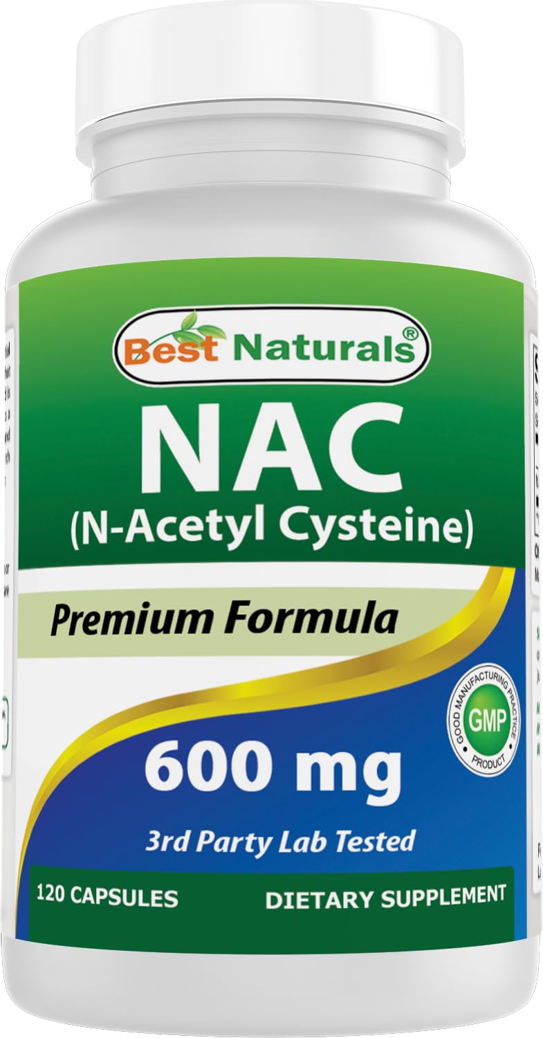 Best Naturals NAC - N Acetyl Cysteine 600 mg 120 Capsules - n Acetyl cysteine - Powerful antioxidant