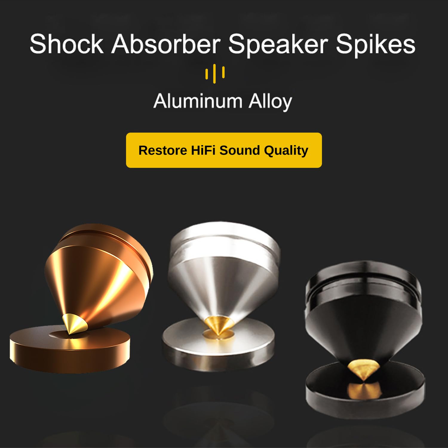 Solid Metal Isolation Feet & Spikes For Audio Equipment & Speakers