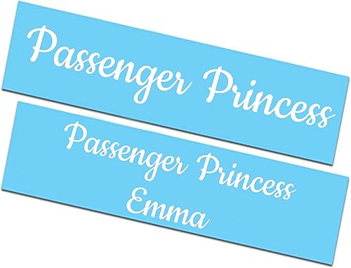 VulgrCo Design Your Own Passenger Princess - Calcomanía de vinilo personalizada, letras iniciales, monograma, ventanilla de coche, regalo, placa