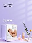 Reemix Skincare Mini Réfrigérateur avec variable LED Miroir, 4L Mini Réfrigérateur de maquillage pour SkinCare, Cosmétiques, Alimentation & Boissons, Portable petit réfrigérateur pour Chambre, Dortoir, Voiture, Bureau (Purple)