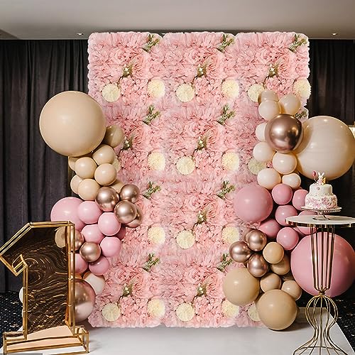 6/12PCS Flower Wall Panel, 3D Artificial Flower Backdrop Wall, Silk