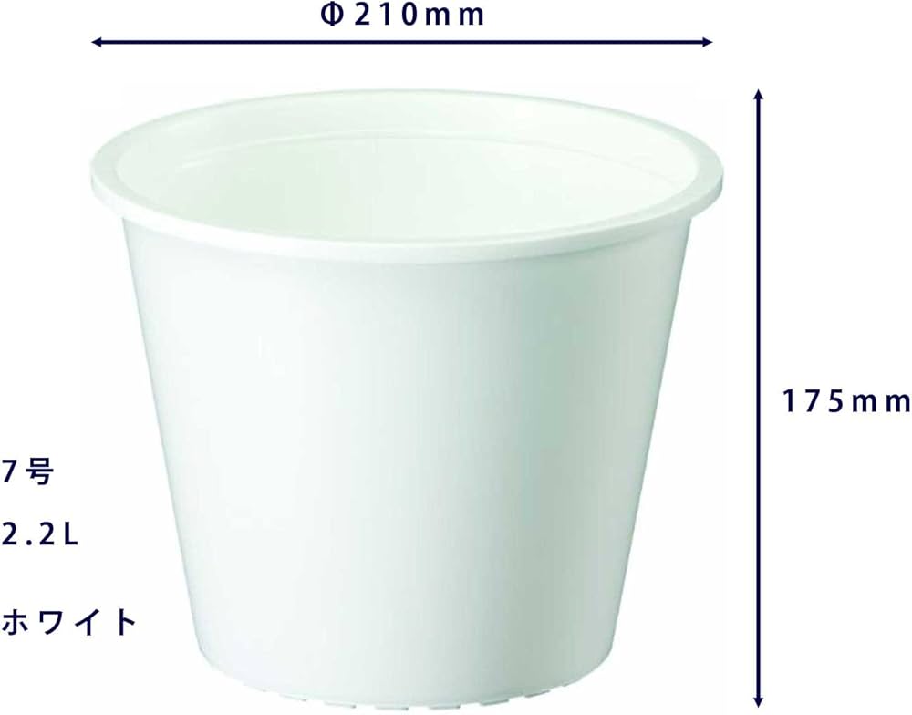Amazon | 大和プラスチック 鉢・ポット プラ鉢 7号 φ210×H175 ホワイト Amazon | 大和プラスチック 鉢・ポット プラ鉢 7号 φ210×H175 ホワイト