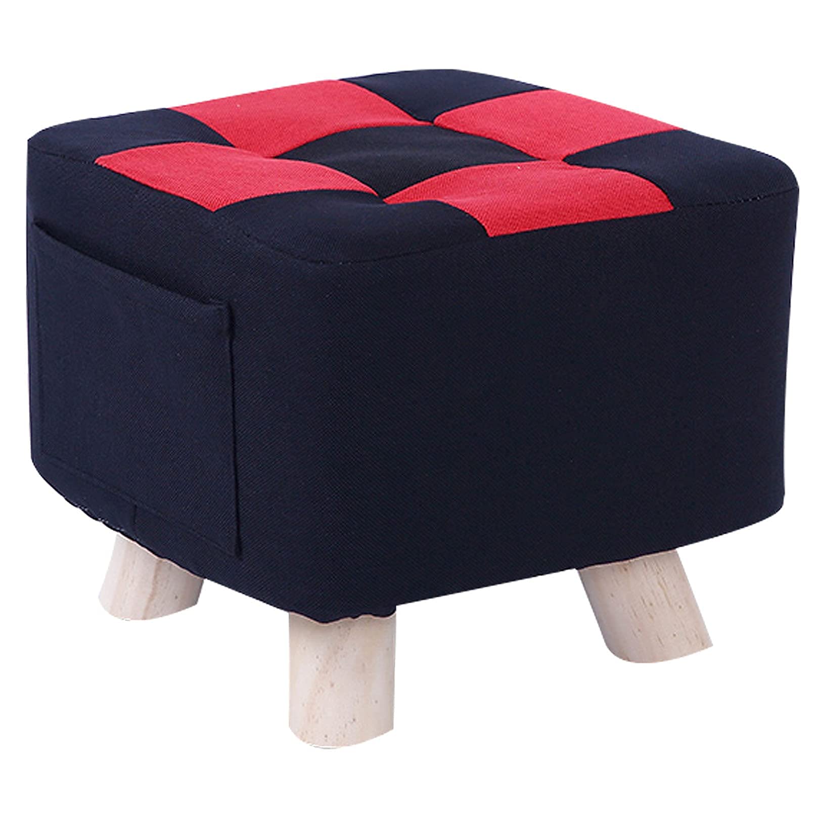 Repose-pieds en tissu noir 29x29 cm pour salon et bureau