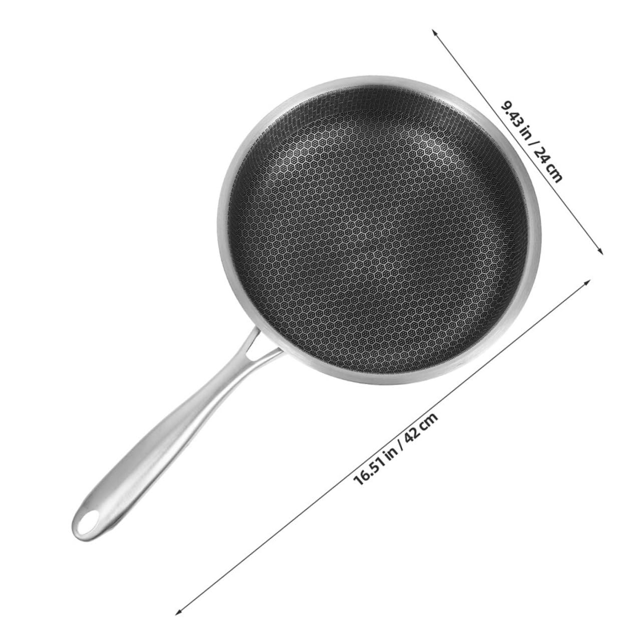 BESTOYARD Padella in Acciaio Inox per Frittata Padella Antiaderente con Motivo Nido d Ape per Colazione all Aperto Casseruola per Uova Fritte Compatibile con Tutti i Fornelli