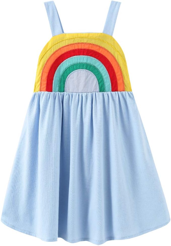 FrogwillBaby Toddler Girls Unicorn Rainbow Romper Summer Playsuit 18M-7Y