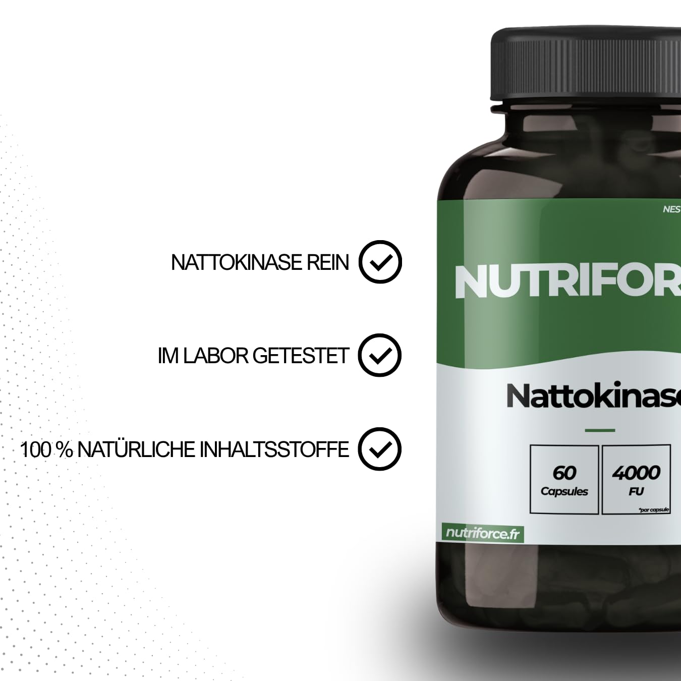Nattokinase Kapseln 2000 FU – Blutdruck, Durchblutung & Herzgesundheit – Thrombose-Prävention, Blutfluss & Kardiovaskuläres System – Frankreich