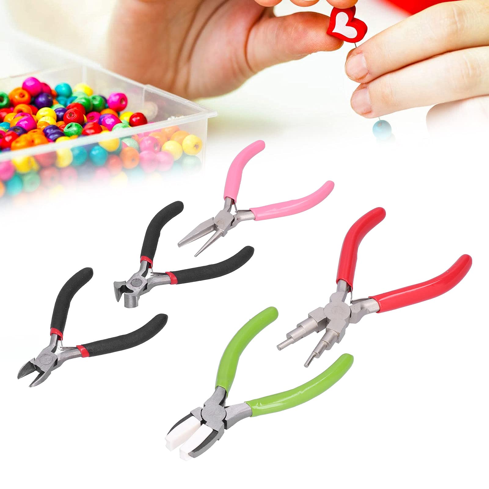 Pinze Professionali Per Gioielli Set 5 Pezzi Kit Di Attrezzi Per Avvolgimento E Crimpatura In Acciaio Ad Alto Tenore Di Carbonio Con Manico In Gomma Per Creazione Di Gioiel