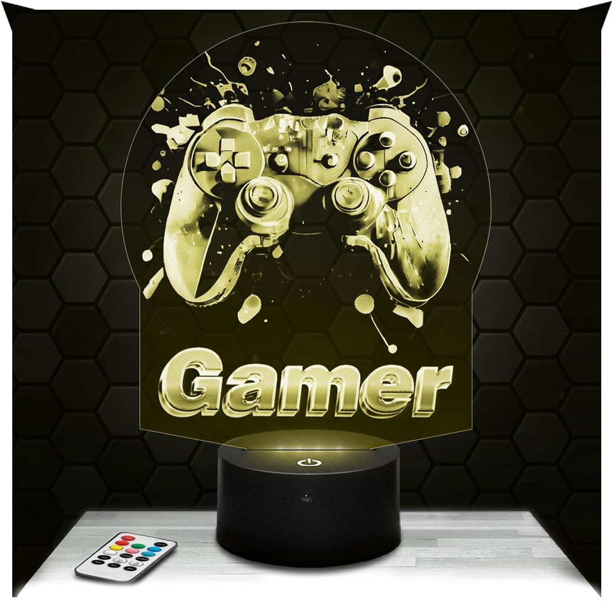 Lampephoto.fr - Gamer Gaming Controller 3D Lamp Boy's Room Decor 3D Gaming Controller Gamer Video Games Gift Idea Soft Lighting Decoration Night Light Decor, Original Christmas, Gift Idea