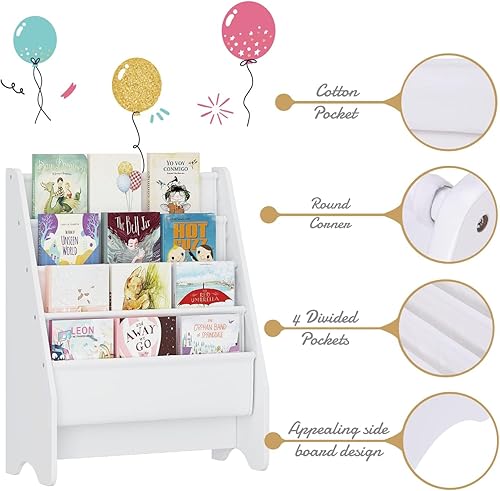 Miniatura 14 de UTEX Estantería para niños - Revistero para niños con organizador, organizador de libros (espresso) Espresso,Multi