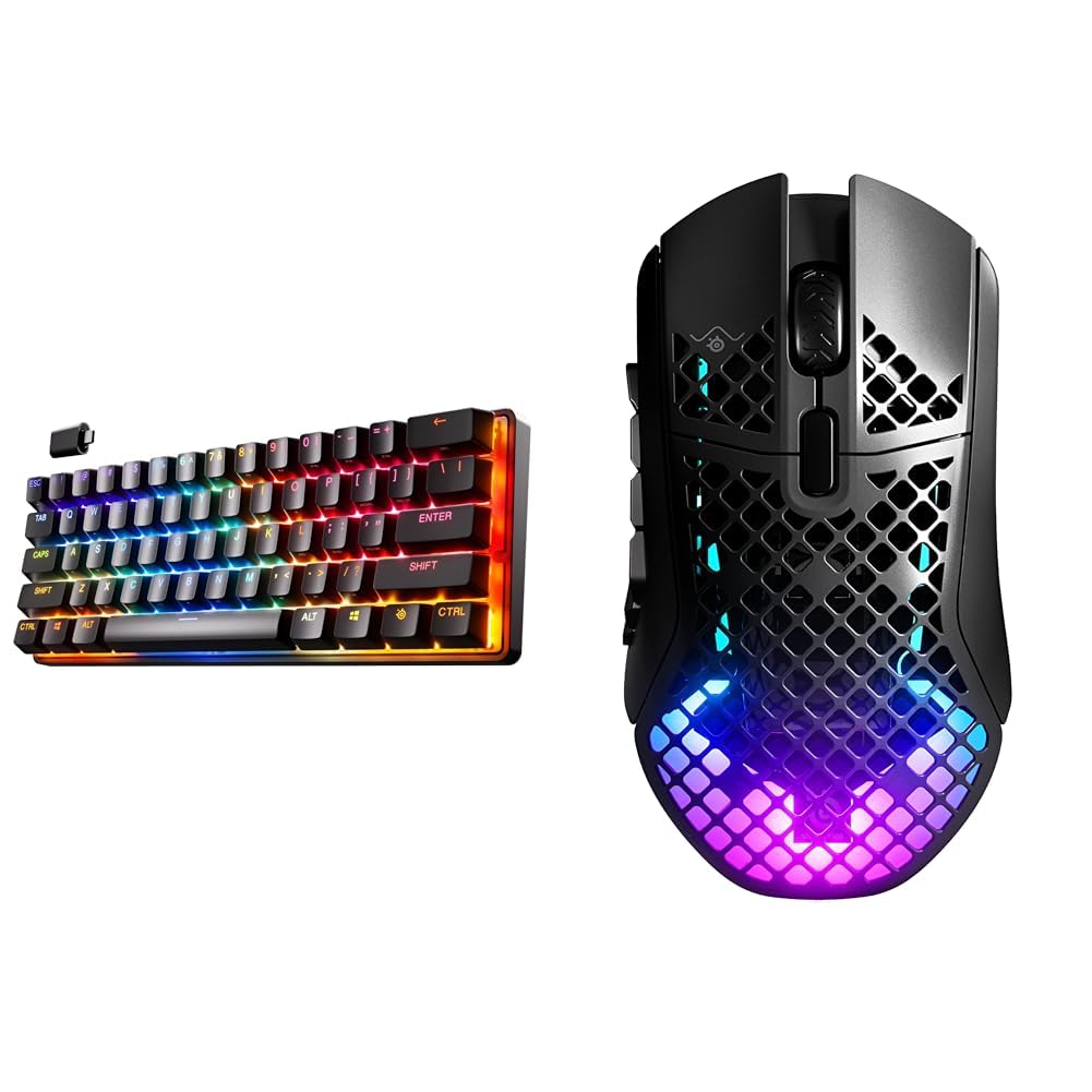 SteelSeries Apex Pro Mini Wireless HyperMagnetic Gaming-Tastatur & Aerox 9 Wireless Gaming-Maus