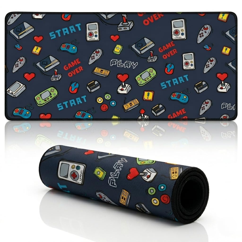 Arcade Series (900x400mm) XXL Extended Gaming Mouse Pad - 2mm Ultra-Slim Pro Desk Mat | Retro Gaming Aesthetic (Game Over) | Waterproof Micro-Weave & Anti-Fray Stitched Edges-image-30