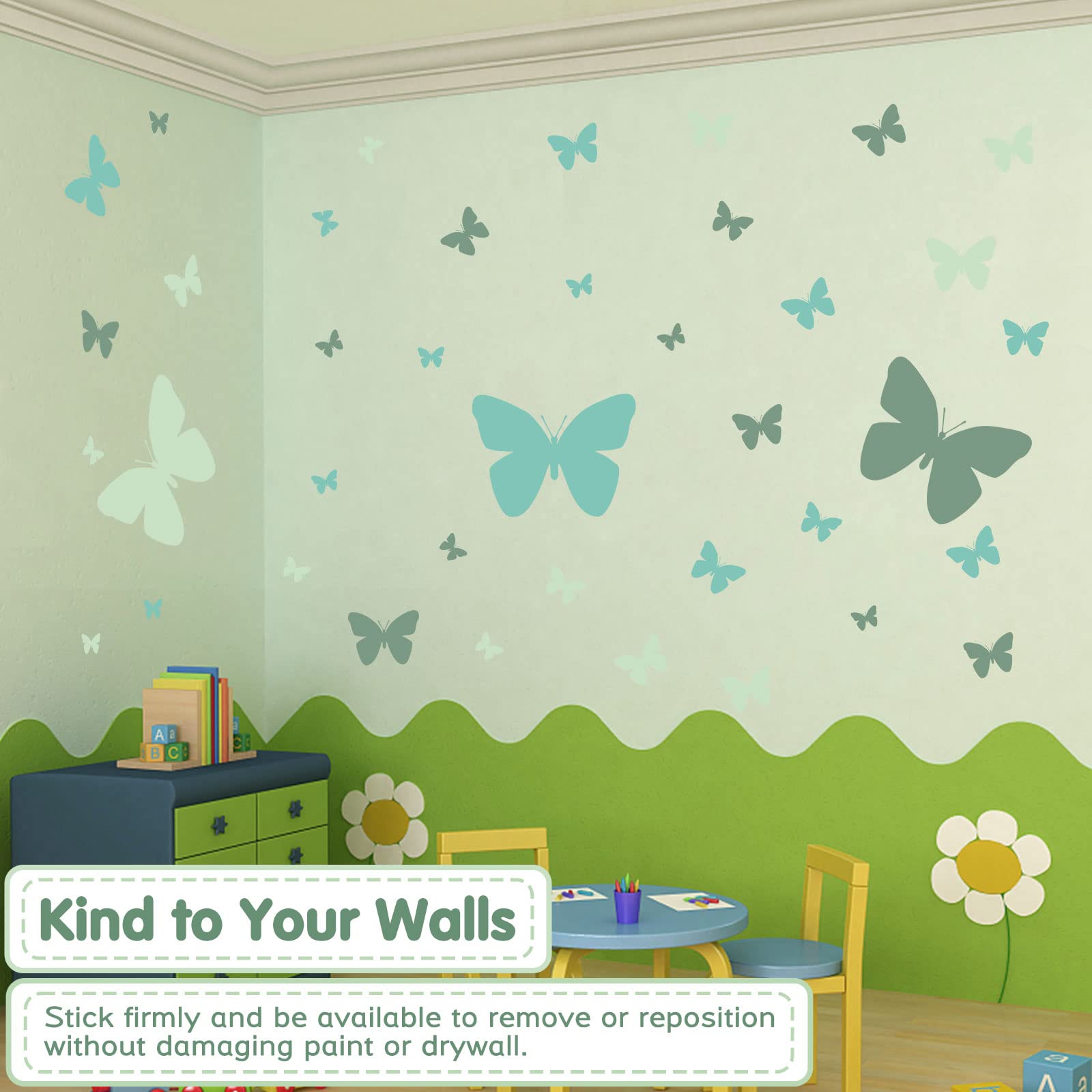 Fairy Stickers DRWSSR 2 Sheets Removable Butterfly Girl Wall Decals DIY ...