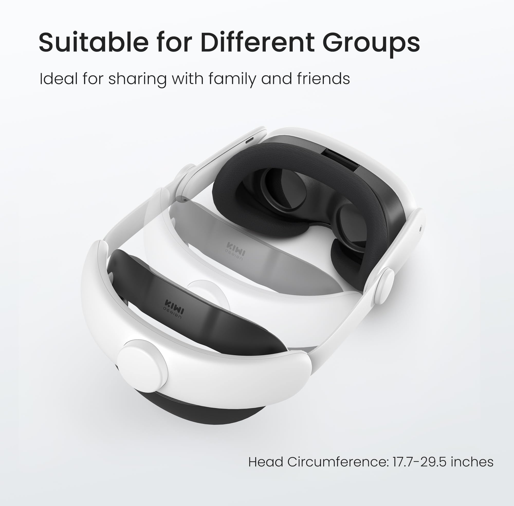 KIWI design SPC Elite Strap with Battery Compatible with Meta Quest 3S/3, Single Point Charging (Single Point Charging) Design