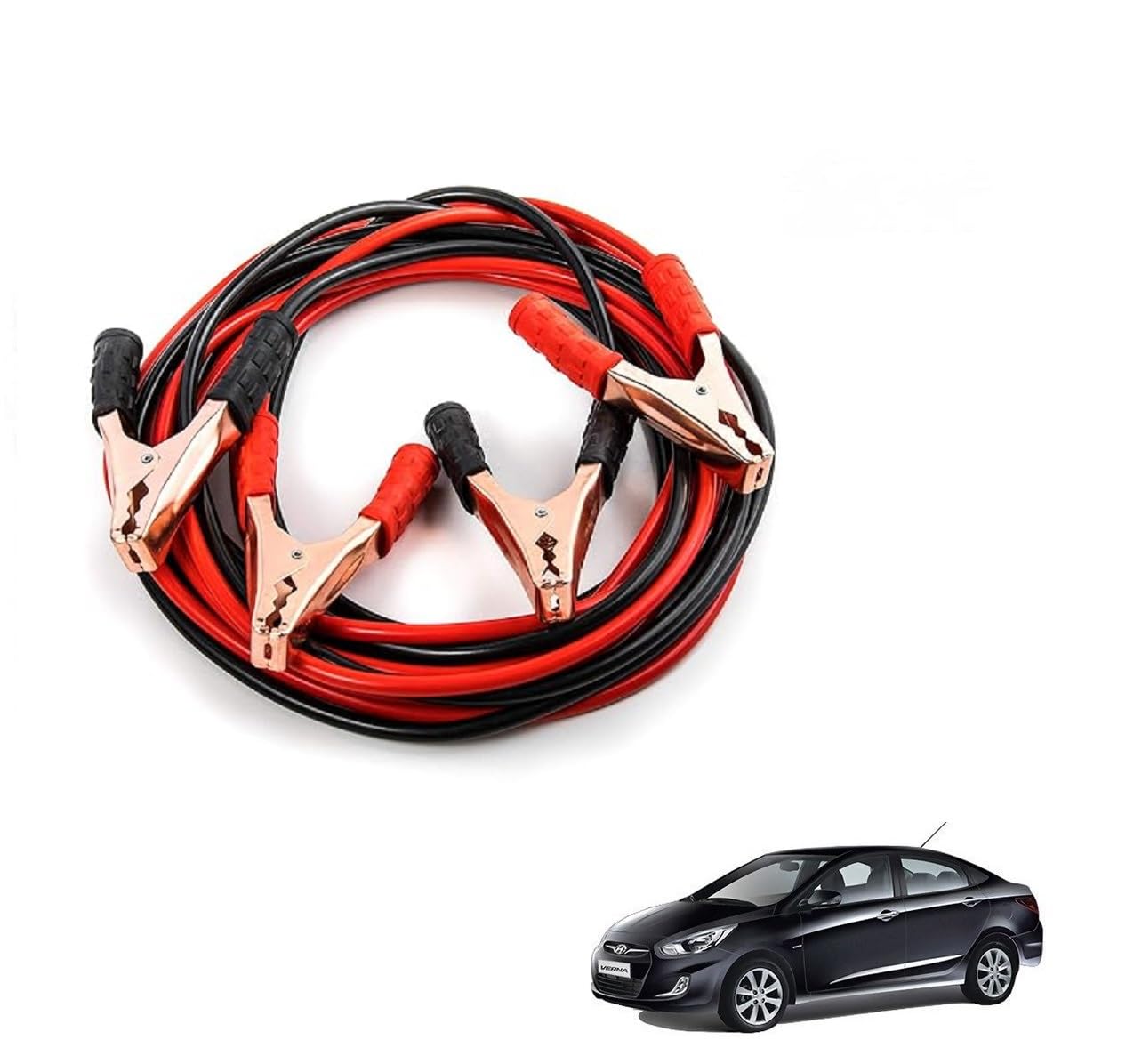 Kozdiko Heavy Duty Auto Jumper Cable Battery Booster Wire Clamp with Alligator Wire Emergency Car Battery Charging Booster Cables Compatibile with Hyundai Verna Fluidic-image-40