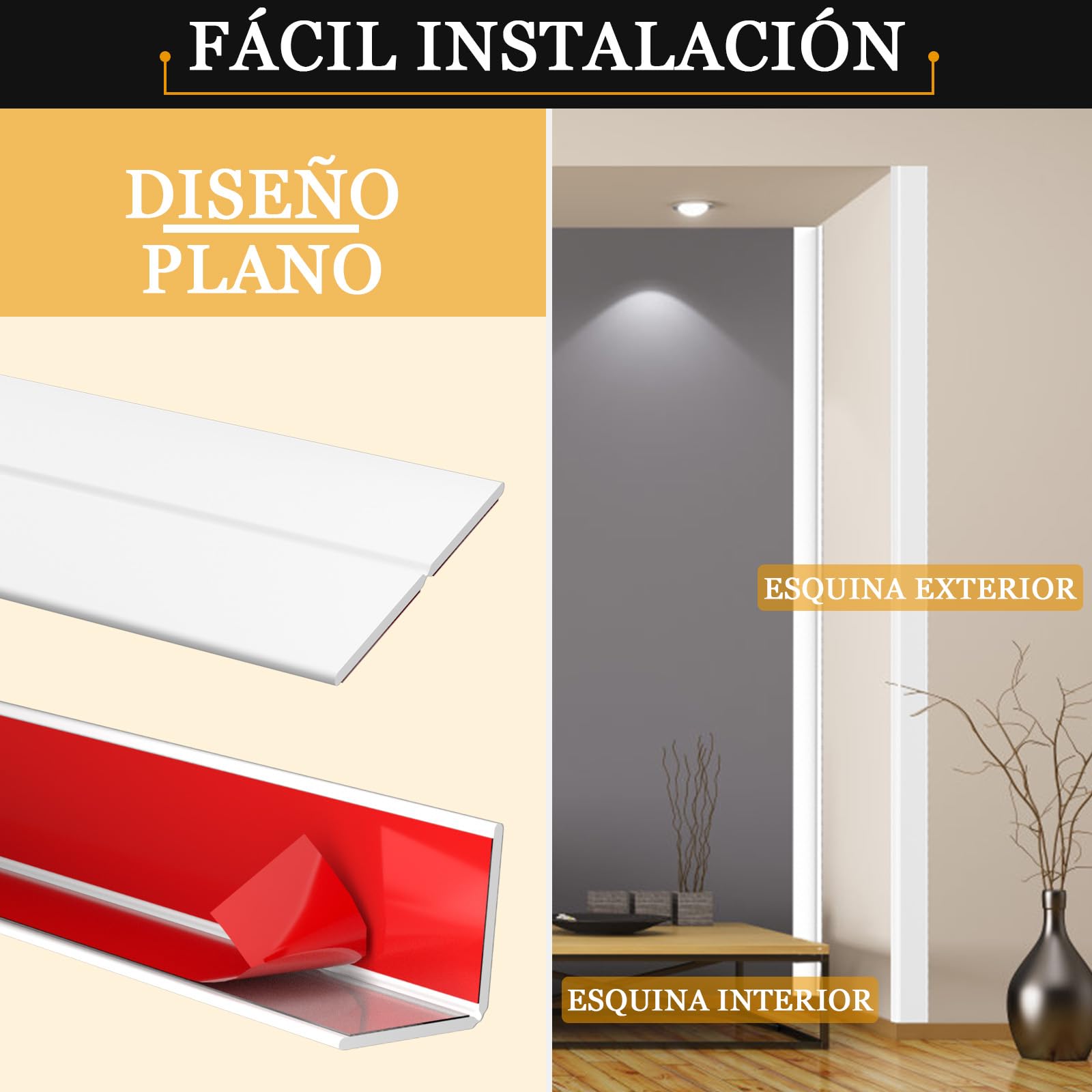 Tiras Auto Adhesivas Protectoras Para Esquinas – Tiras De Base Blandas Y Flexibles Para Puertas, Ventanas, Paredes, Cocina, Azulejos – Rollo Impermeable, Fácil De Cortar, Ideal Para Manualidades