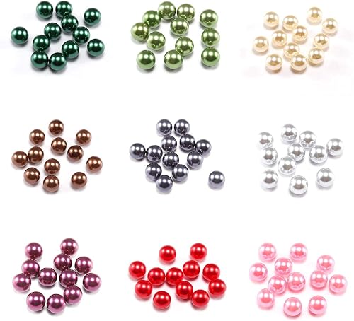 Miniatura 5 de AGCFABS Cuentas sueltas de perlas de imitación ABS, cuentas acrílicas de plástico para hacer joyas, 20 colores (multicolor, 0.551 in* 50 unidades)