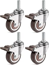 DHALGA 1 '' giro giratório rodízios de haste TPE Rodas de gola de berço mudo M6 × 15 rodas de rodízio com substituição de freio para a cabine de cabine de cabine de cabine de cabine plataforma de carr