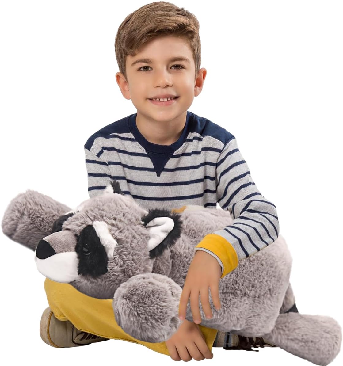 ARELUXSoft 22in Raccoon Stuffed Animals: Raccoon Plush Cute Cuddly Body Pillow Hug Sleeping Fluffy Wild Animal Toys Bed Decor Plushie Doll Friends Family Member