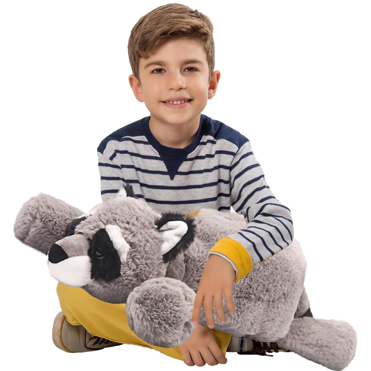 ARELUXSoft 22in Raccoon Stuffed Animals: Raccoon Plush Cute Cuddly Body Pillow Hug Sleeping Fluffy Wild Animal Toys Bed Decor Plushie Doll Friends Family Member