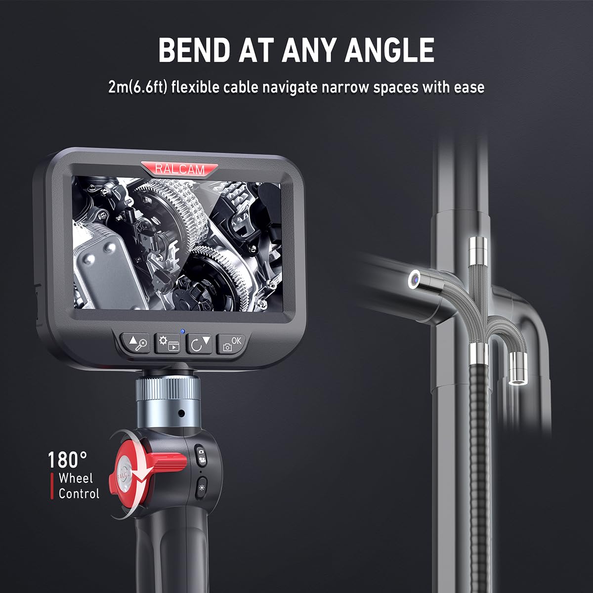 Ralcam Caméra endoscopique avec lumière - Endoscope 6,2 mm, caméra 3,5