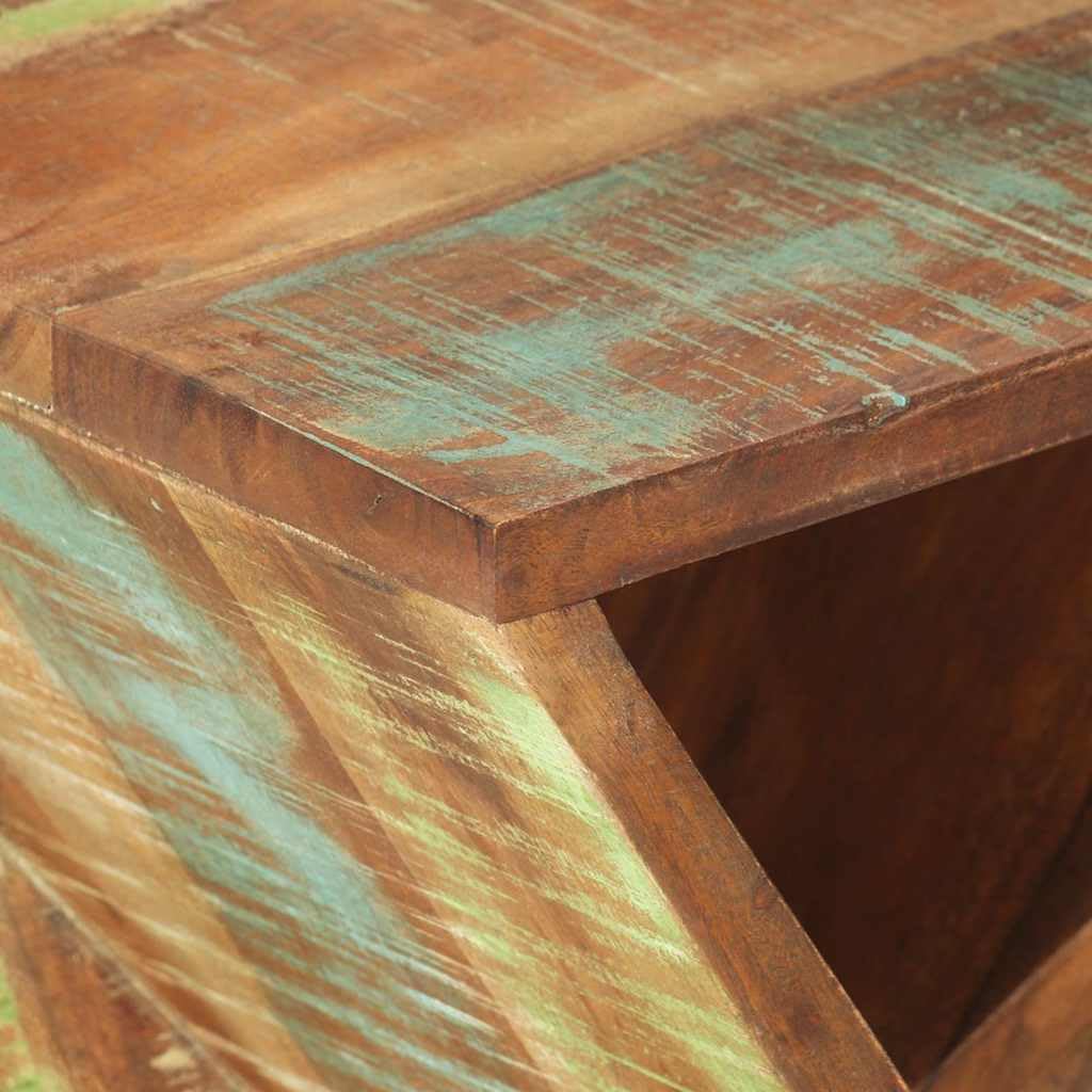 Table d'appoint en bois massif recyclé 35 x 35 x 55 cm
