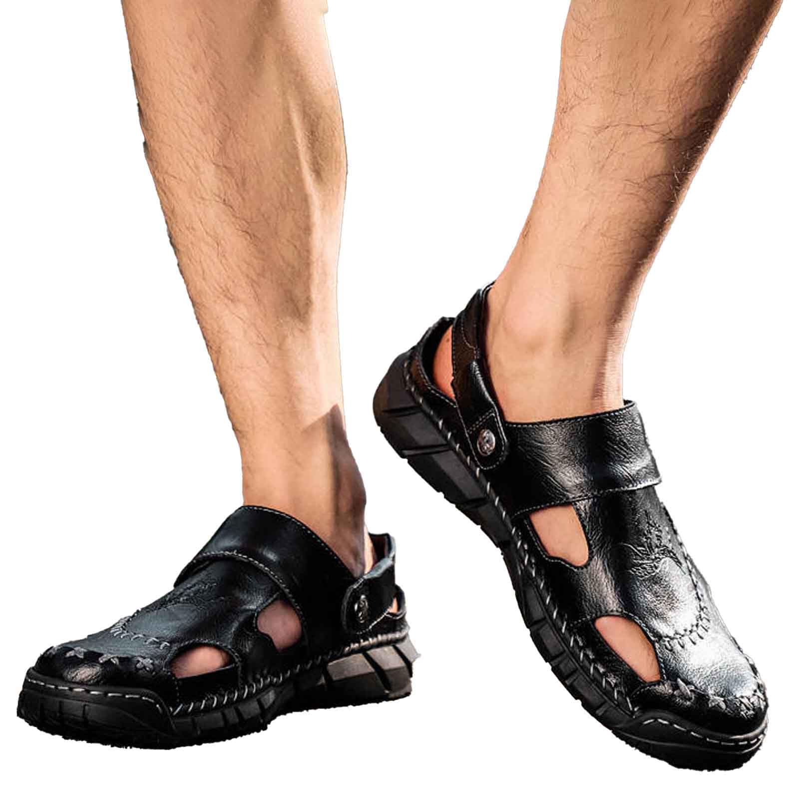 Genérico Sandalias Hombre Cerradas,Sandalias Transpirables Sin Cordones Para Hombre Para Caminar De Forma Informal En La Playa CóModas Ligeras Y Planas Calzado De Verano Para Exteriores