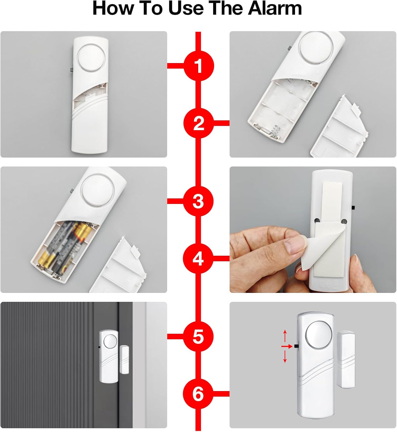 ドアウィンドウアラーム、90dB ワイヤレスセンサー ドアウィンドウ盗難アラーム ホームセキュリティ、子供の安全、オフィス、ガレージ