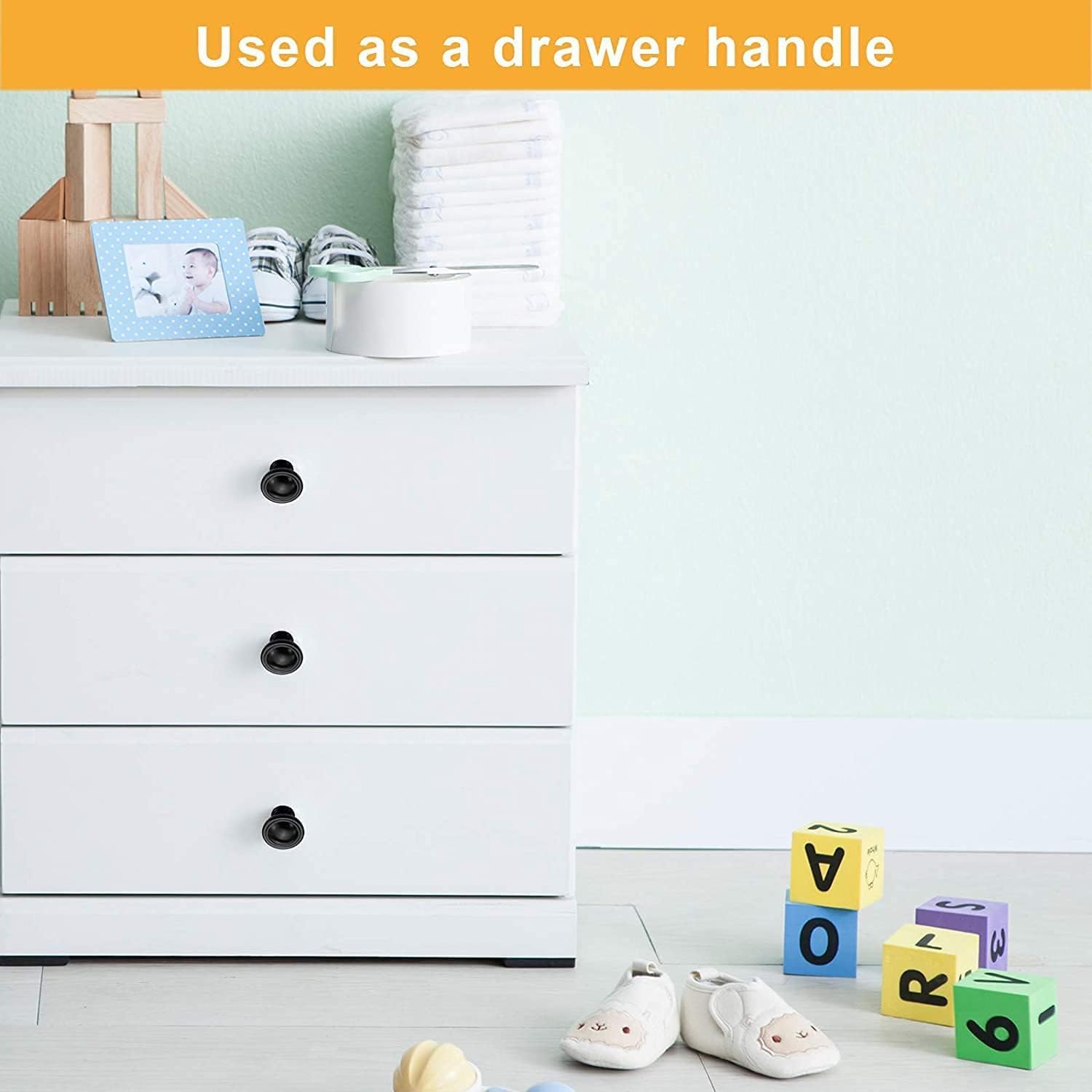 Retro Pull Handles,Round Knobs 12 Pcs Door Knobs 31 mm Cabinet Knob Black Drawer Knobs with 12 Fixing Screws Kitchen Cabinet Handle (Color : Black 1)