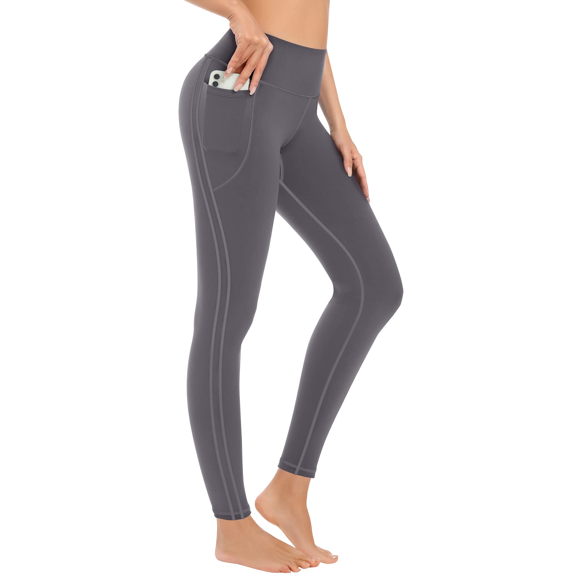 MIRITY Confezione da 4 Leggings da Yoga con Tasche da Donna, Pantaloni a Vita Alta per Controllo della Pancia per Allenamento